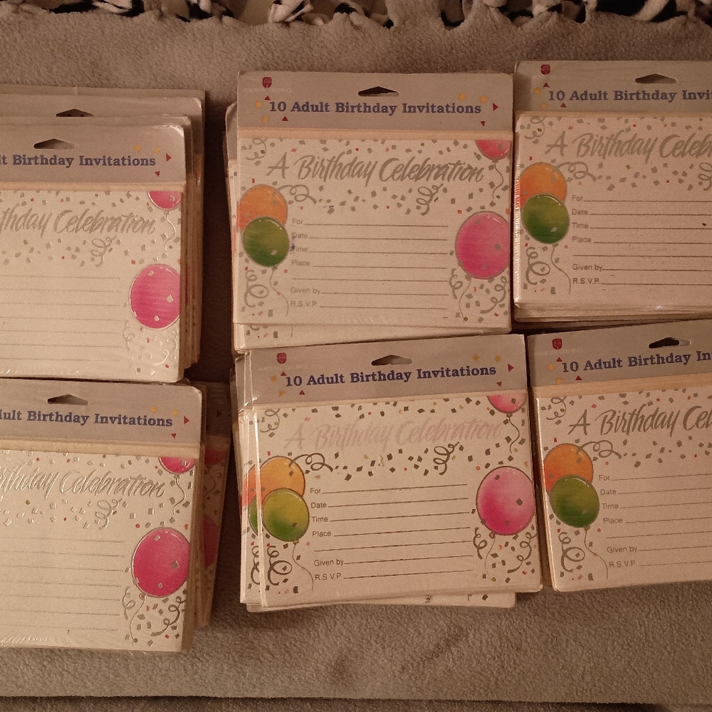 36 packages of Bday invitations